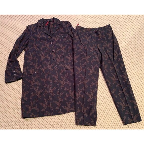 Vintage PIAZZA SEMPIONE ITALY BROCADE BLAZER CAPRI PANTS SUIT SET sz 44 46 L - Picture 2 of 12